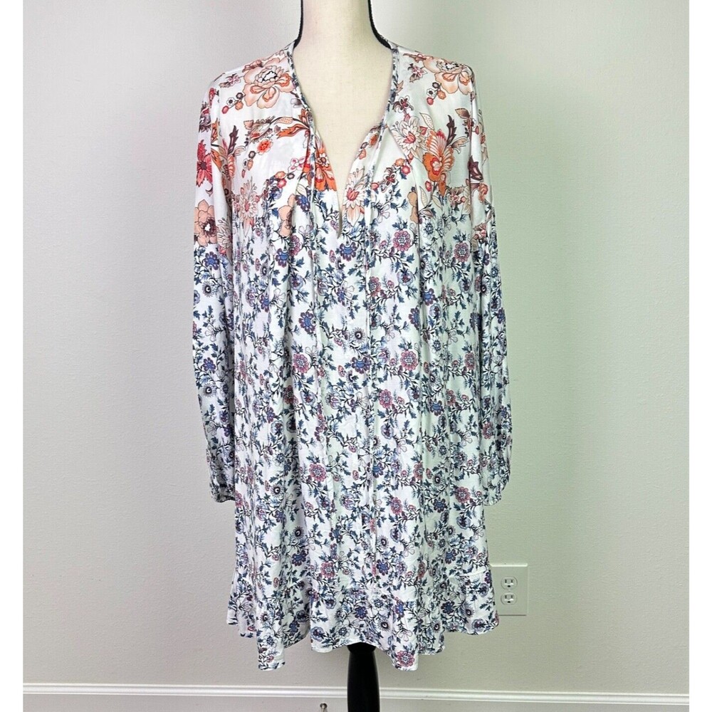 Uncle Frank Boho Floral Dress Size S Flowy Peasant V-Neck Cottagecore Coastal